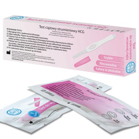 Test ciążowy strumieniowy Testeo wczesna ciąża 2 dni HCG dokładność 99,9%
