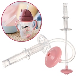 Ustnik rurka słomka z odważnikiem do bidonu Canpol wymienna 1 szt. różowa