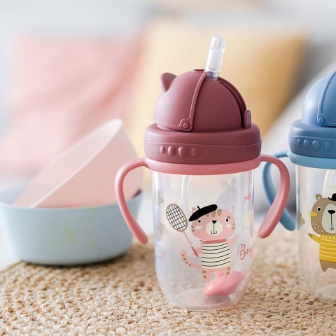 Ustnik rurka słomka z odważnikiem do bidonu Canpol wymienna 1 szt. różowa