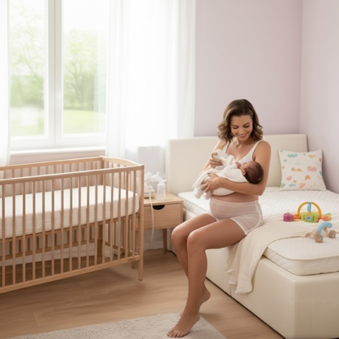 Majtki poporodowe siateczkowe wielorazowe białe Bella 80-140 cm M/L 2pak