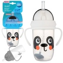 Bidon dla dzieci Canpol składana słomka z odważnikiem 270 ml 6+ miś panda