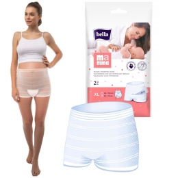 Majtki poporodowe siateczkowe wielorazowe białe Bella 90-150 cm XL 2pak