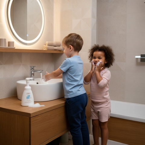 Pianka do mycia twarzy rąk i ciała Ziajka naturalna wegańska Panthenol 12m+