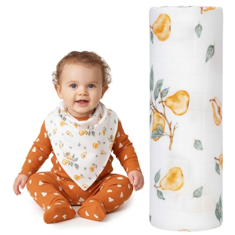 Pieluszka bambusowa Bocioland 40x40 antybakteryjna hipoalergiczna gruszka