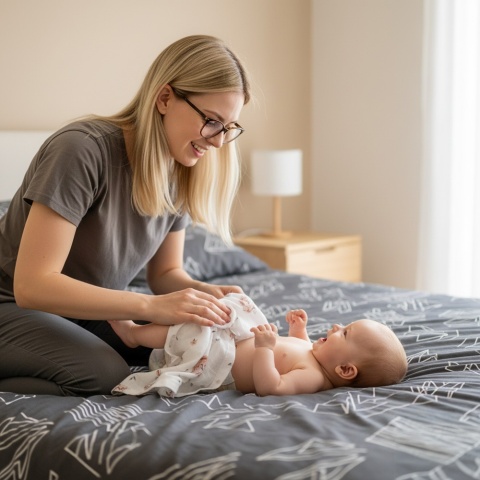 Pieluszka bambusowa Bocioland 40x40 antybakteryjna hipoalergiczna królik