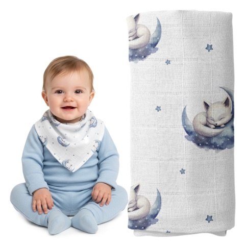 Pieluszka bambusowa Bocioland 40x40 antybakteryjna hipoalergiczna lisek