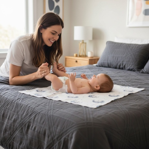 Pieluszka bambusowa Bocioland 40x40 antybakteryjna hipoalergiczna lisek