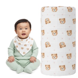 Pieluszka bambusowa Bocioland 40x40 antybakteryjna hipoalergiczna miś