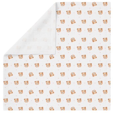 Pieluszka bambusowa Bocioland 40x40 antybakteryjna hipoalergiczna miś