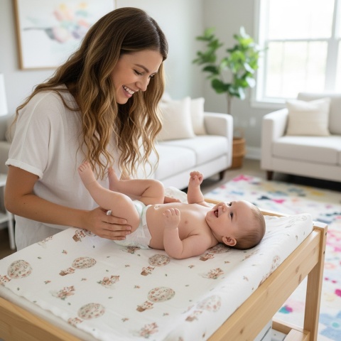 Pieluszka bambusowa Bocioland 40x40 antybakteryjna hipoalergiczna wiewiórka