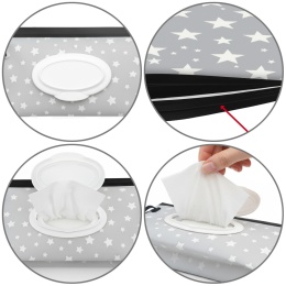 Pudełko na chusteczki nawilżane pojemnik etui z klapką Bocioland szare