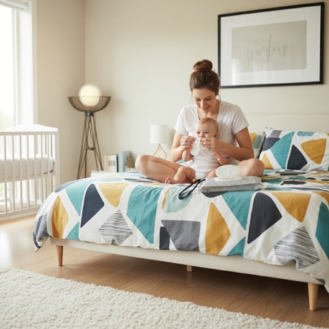 Pudełko na chusteczki nawilżane pojemnik etui z klapką Bocioland szare