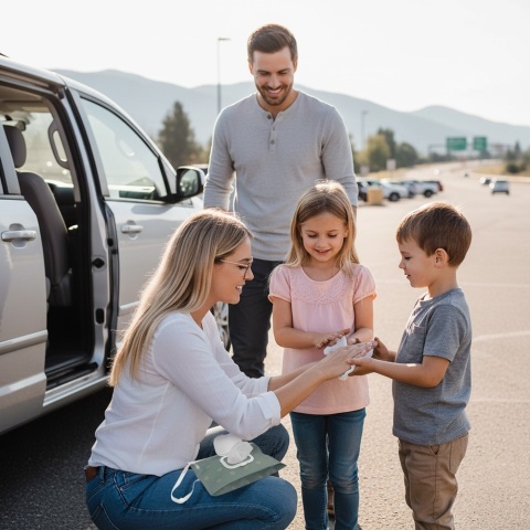 Pudełko na chusteczki nawilżane pojemnik etui z klapką Bocioland zielone