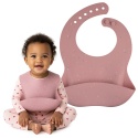 Śliniak silikonowy Canpol Babies z kieszonką regulowany zapinany różowy 4+