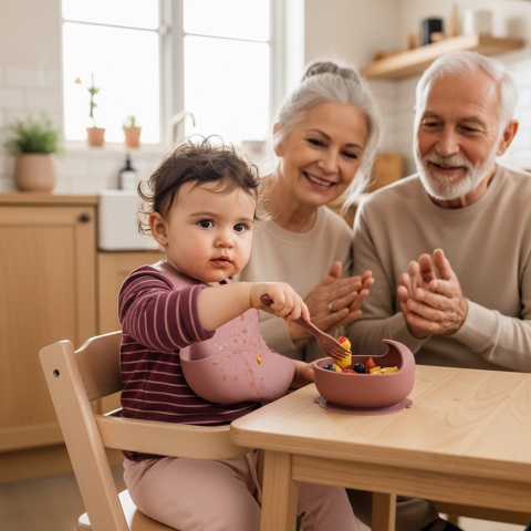 Śliniak silikonowy Canpol Babies z kieszonką regulowany zapinany różowy 4+
