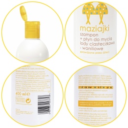 Szamon do włosów i do ciała dla dzieci Ziajka Maziajki lody waniliowe 400ml