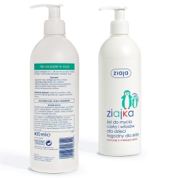 Żel pod prysznic Ziajka do ciała i włosów dla dzieci delikatny 400 ml 6+