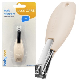 Obcinacz do paznokci Babyono dla dzieci i niemowląt stal nierdzewna beżowy
