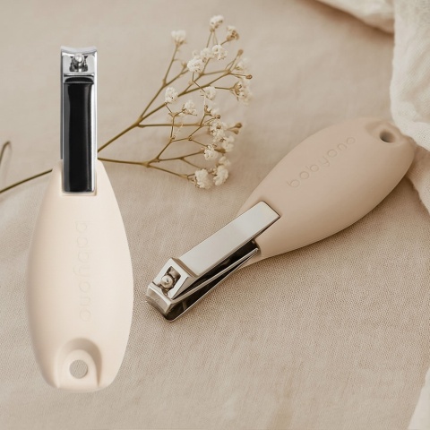 Obcinacz do paznokci Babyono dla dzieci i niemowląt stal nierdzewna beżowy