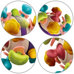 Gryzak dla niemowląt sensoryczy BabyOno Star Ball na ząbkowanie z dźwiękiem