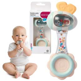 Grzechotka dla niemowląt sensroyczna z piłeczkami gryzak silikonowy Babyono