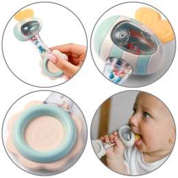 Grzechotka dla niemowląt sensroyczna z piłeczkami gryzak silikonowy Babyono