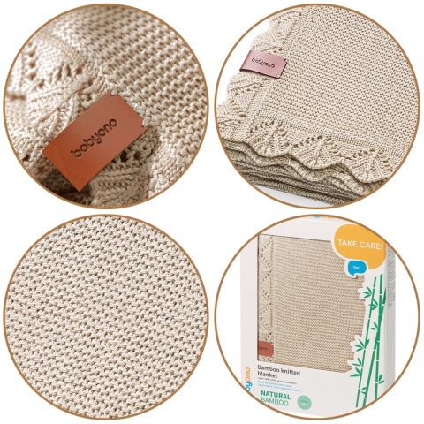 Koc bambusowy dla niemowląt i dzieci hipoalergiczny BabyOno 75x100 beżowy