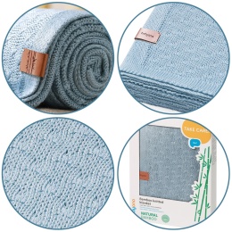 Koc bambusowy dla niemowląt i dzieci hipoalergiczny BabyOno 75x100 błękitny