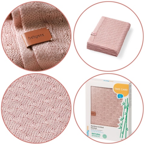 Koc bambusowy dla niemowląt i dzieci hipoalergiczny BabyOno 75x100 różowy
