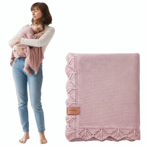 Koc bambusowy dla niemowląt i dzieci hipoalergiczny BabyOno 75x100 różowy