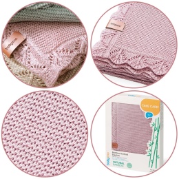 Koc bambusowy dla niemowląt i dzieci hipoalergiczny BabyOno 75x100 różowy