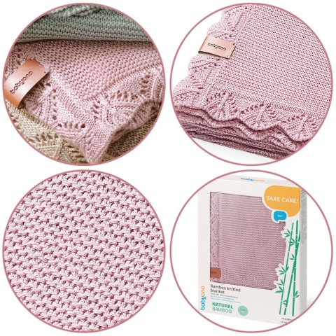 Koc bambusowy dla niemowląt i dzieci hipoalergiczny BabyOno 75x100 różowy