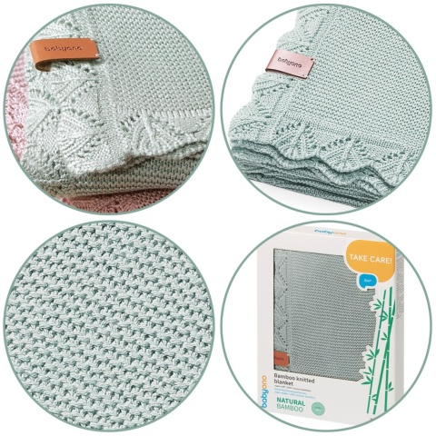 Koc bambusowy dla niemowląt i dzieci hipoalergiczny BabyOno 75x100 szałwia