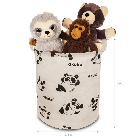 Kosz na zabawki Akuku składany bawełniany z uchwytami wodoodporny 45 l ecru