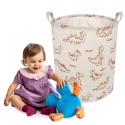 Kosz na zabawki Akuku składany bawełniany z uchwytami wodoodporny 45 l beż