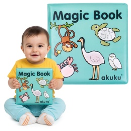 Książeczka sensoryczna Akuku magiczna edukacyjna miękka do wody Magic Book