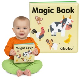 Książeczka sensoryczna Akuku magiczna edukacyjna miękka do wody Magic Book