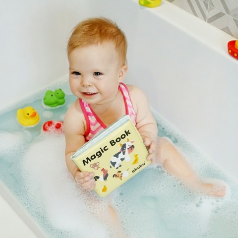 Książeczka sensoryczna Akuku magiczna edukacyjna miękka do wody Magic Book