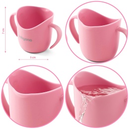 Kubek treningowy dla dzieci BabyOno Flow z uchwytami 120 ml różowy 12m+