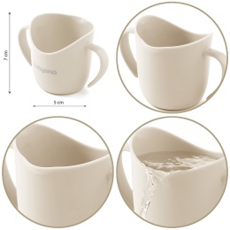 Kubek treningowy dla dzieci BabyOno Flow z uchwytami 120 ml beżowy 12m+