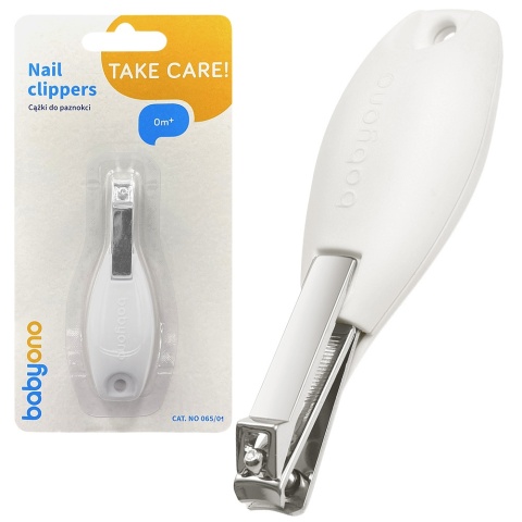 Obcinacz do paznokci Babyono dla dzieci i niemowląt stal nierdzewna biały