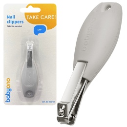 Obcinacz do paznokci Babyono dla dzieci i niemowląt stal nierdzewna szary