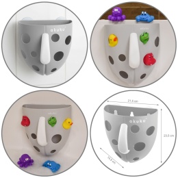 Organizer na zabawki do kąpieli pojemnik do wanny a przyssawki Akuku