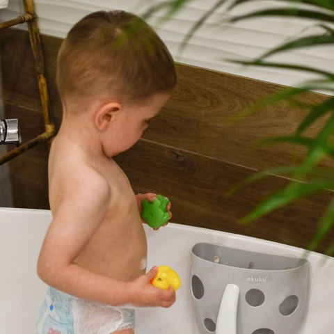 Organizer na zabawki do kąpieli pojemnik do wanny a przyssawki Akuku