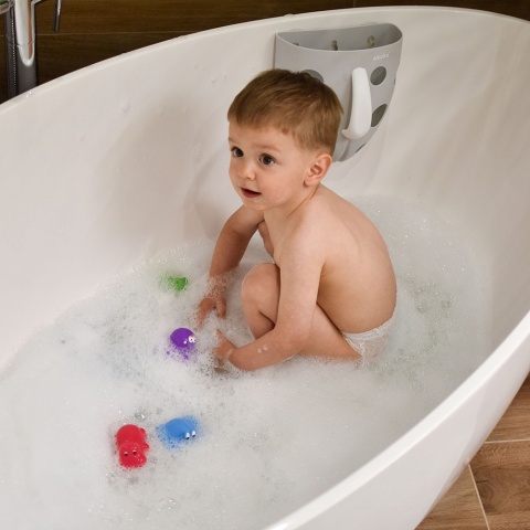 Organizer na zabawki do kąpieli pojemnik do wanny a przyssawki Akuku