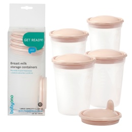 Pojemniki do przechowywania pokarmu mrożenia wielorazowe BabyOno 4x200 ml