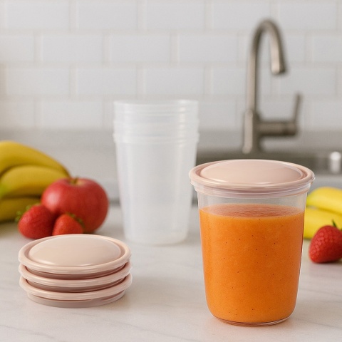 Pojemniki do przechowywania pokarmu mrożenia wielorazowe BabyOno 4x200 ml