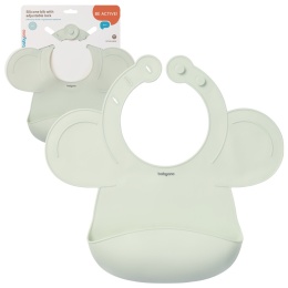 Śliniak silikonowy Babyono z kieszenią regulacją i ramionkami zielony 6+