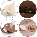 Smoczek uspokajający anatomiczny BabyOno silikon świeci 0m+ 2pak brąz beż