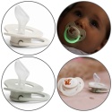 Smoczek uspokajający anatomiczny BabyOno silikon świeci 6m+ 2pak sage ecru